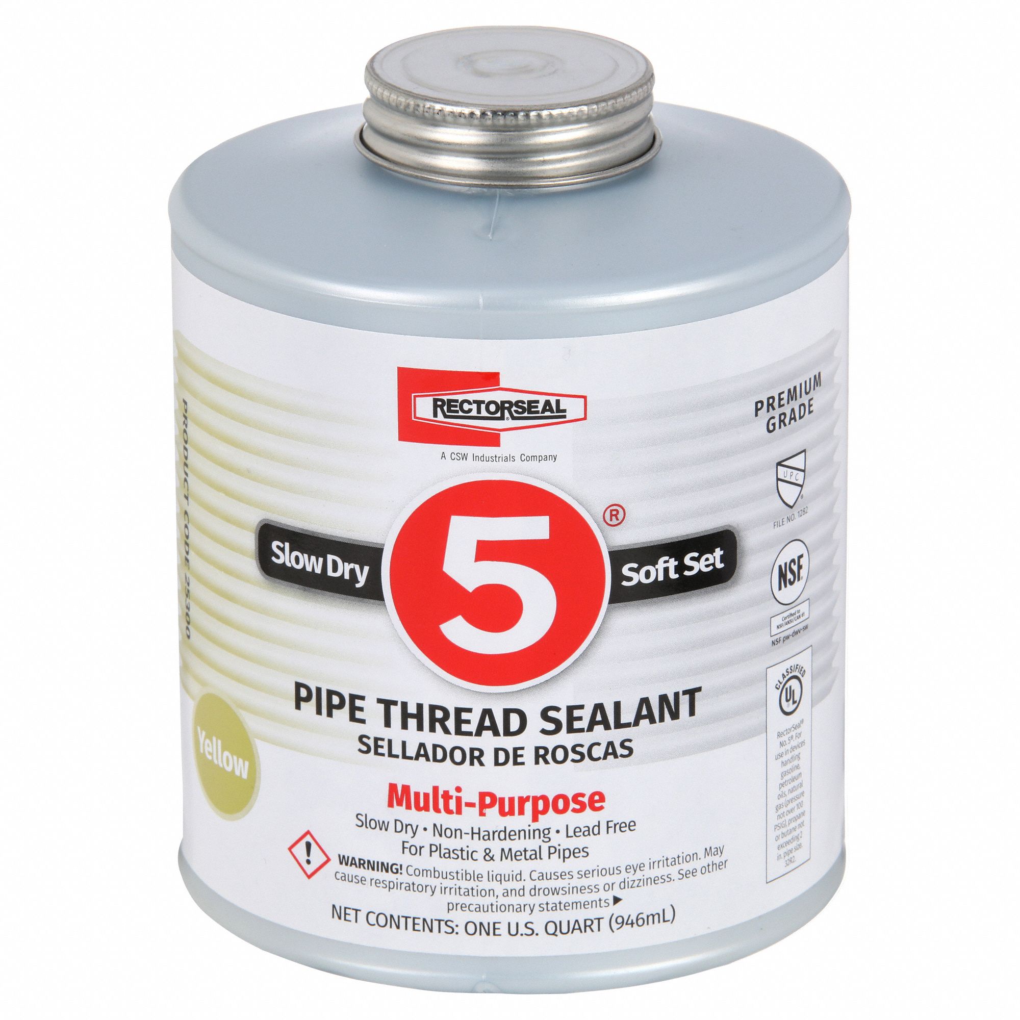 RECTORSEAL, No. 5, 32 fl oz, Pipe Thread Sealant 4YRW225300 Grainger