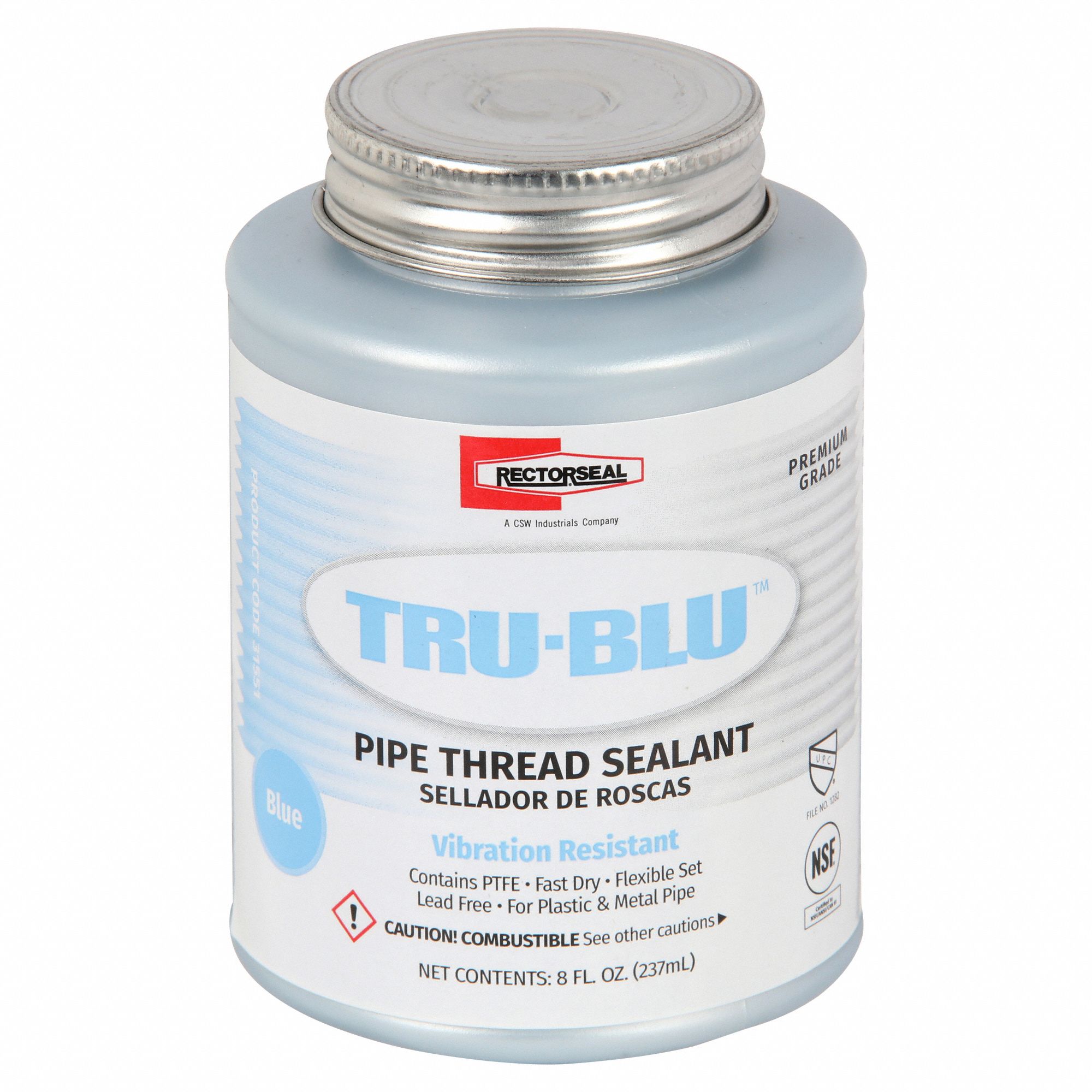 RECTORSEAL, TruBlu, 9.6 fl oz, Pipe Thread Sealant 4YRW931551