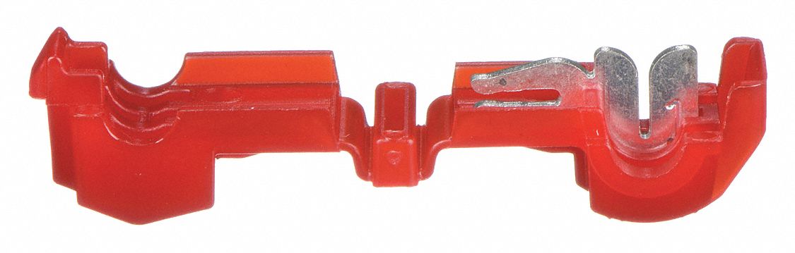 Insulation Displacement Connector: 1 Ports, Red, 22 AWG – 18 AWG Run Size Range, 600 V