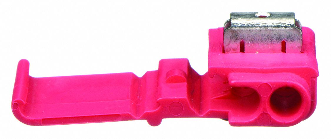 Insulation Displacement Connector: 2 Ports, Red, 22 AWG – 16 AWG Run Size Range, 600 V, 100