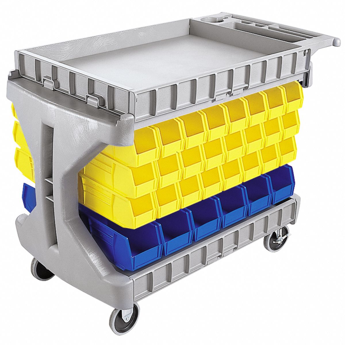 AKROMILS Utility Cart Bin Rail Kit 400 lb Load Capacity, For 24 in