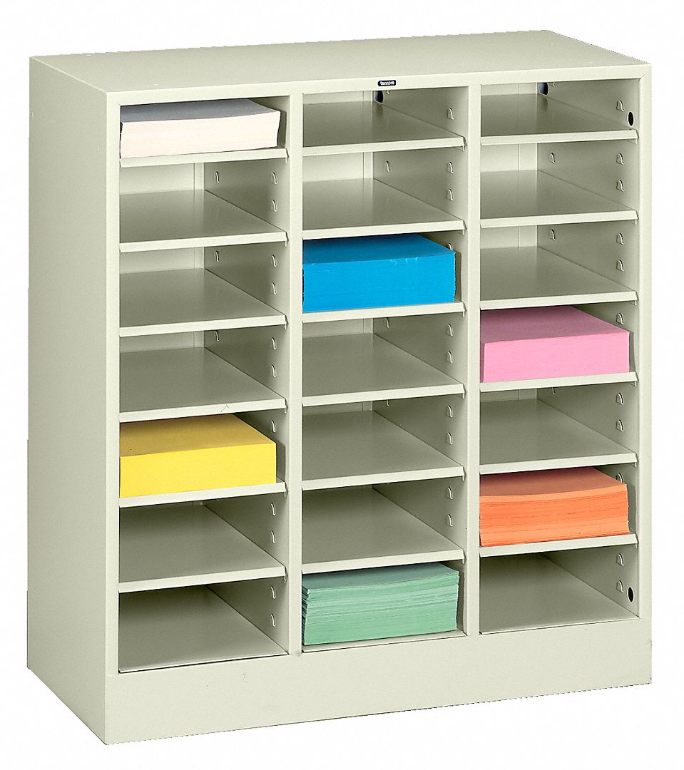TENNSCO Literature Sorter Welded Steel and Fully Assembled, Champ/Putty, 21 Compartments, 33 in