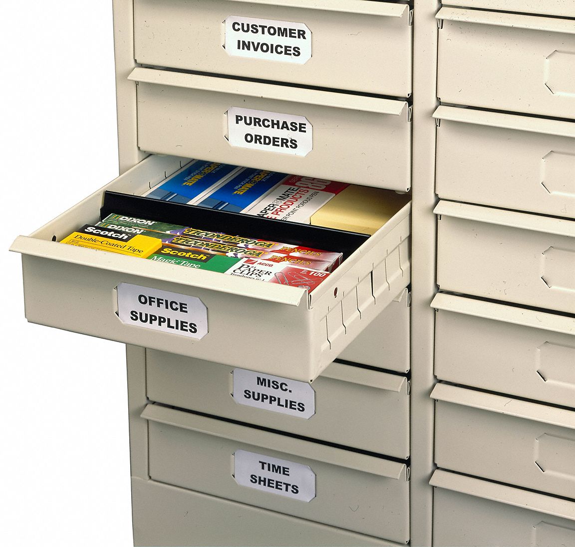 TENNSCO Horizontal Literature Organizer Welded Steel and Fully Assembled, Champ/Putty, 33 in Ht