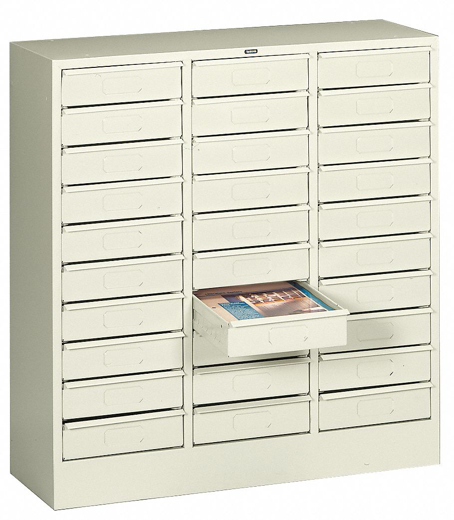 HORZ LIT ORGANIZER,LTR,30 DRAWER,PUTTY