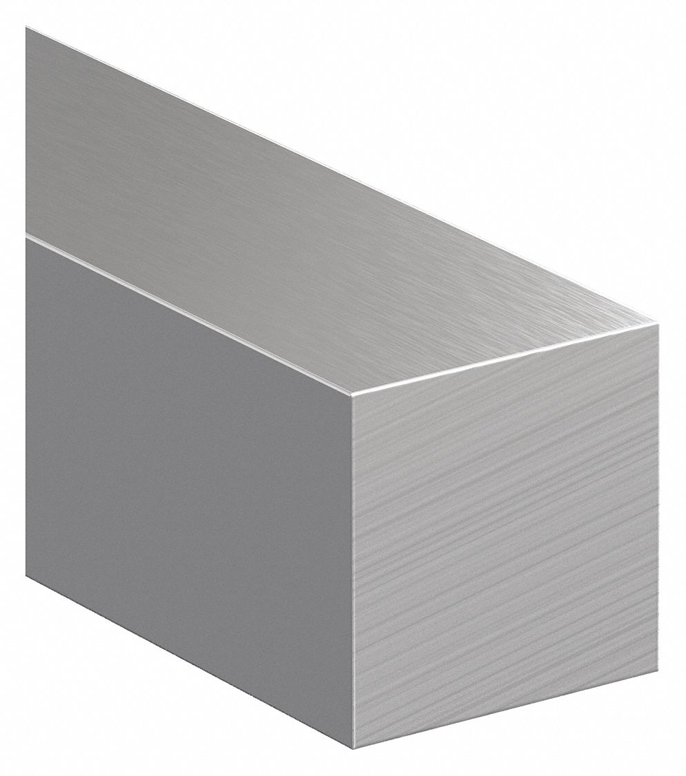 Square Blank Stock, SS, 12 ft Overall L
