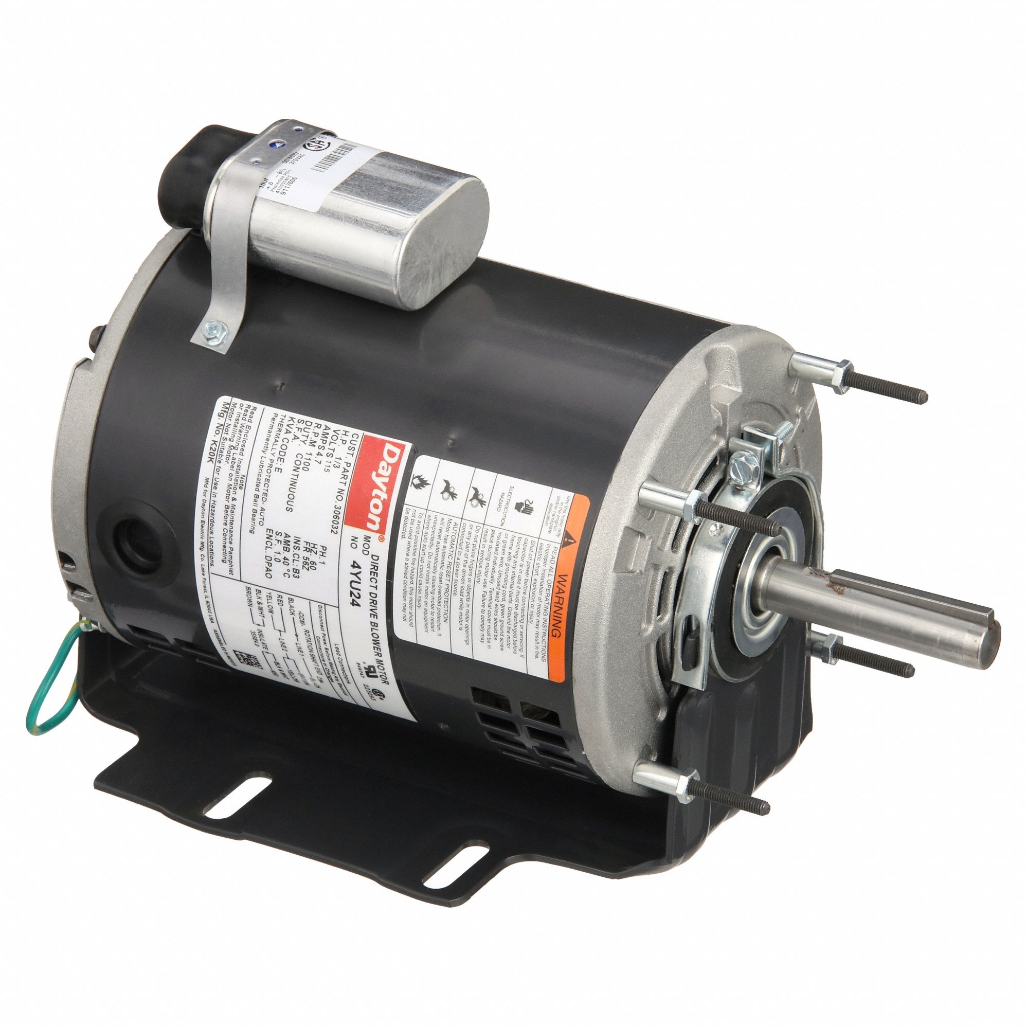 MOT,PSC,1/3HP,1140RPM,115V,56Z,ODP