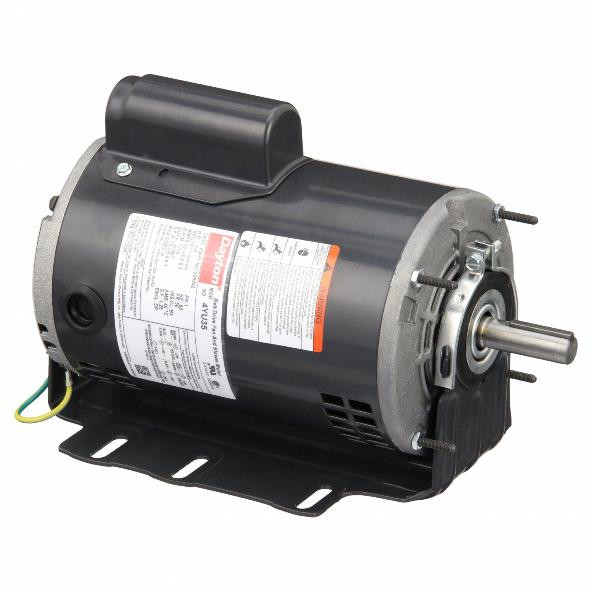 Direct Drive Blower Motor: 1 Speed, Open Drip Proof, Cradle Base Mount, Auto