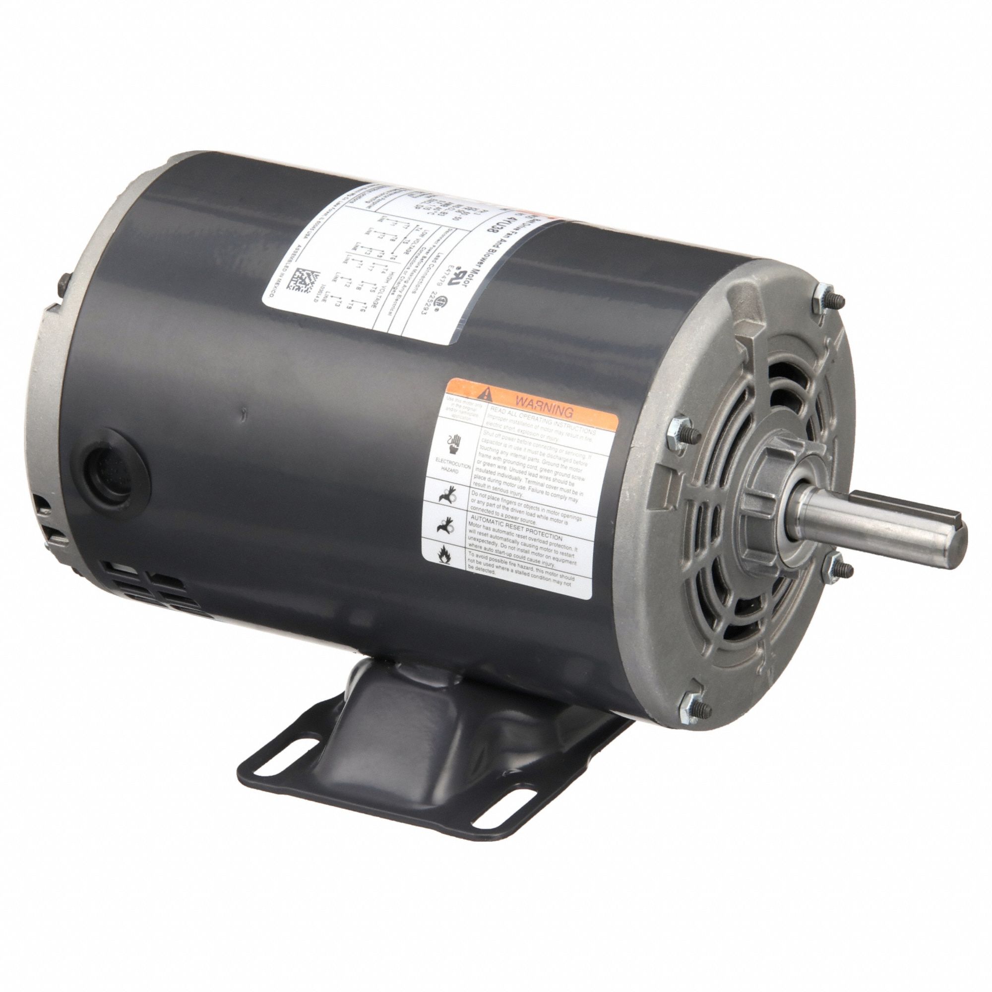 Blower Motor: 1 Speed, Open Drip Proof, Rigid Base Mount, 1 hp Horsepower