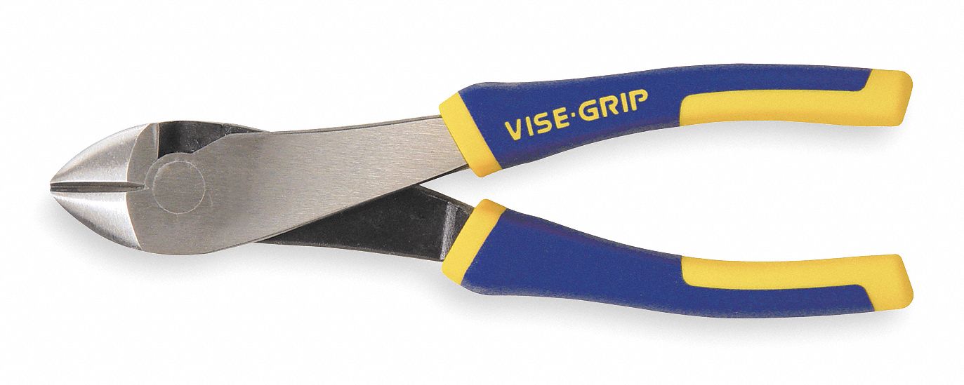 IRWIN VISEGRIP Diagonal Cutting Plier Flush, Straight, Oval, 7/8 in Jaw Lg, 1 1/8 in Jaw Wd, 7