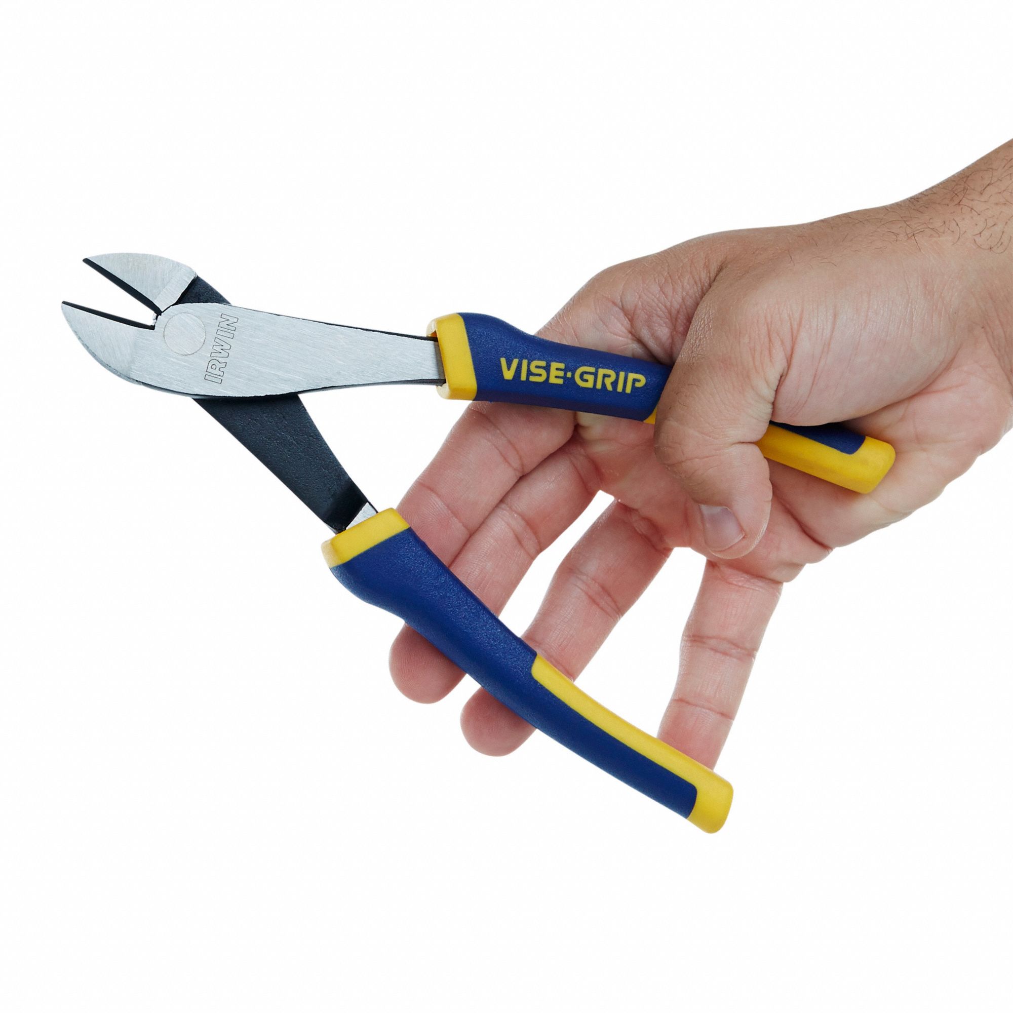IRWIN VISEGRIP Diagonal Cutting Plier Flush, Straight, Oval, 7/8 in Jaw Lg, 1 1/8 in Jaw Wd, 8
