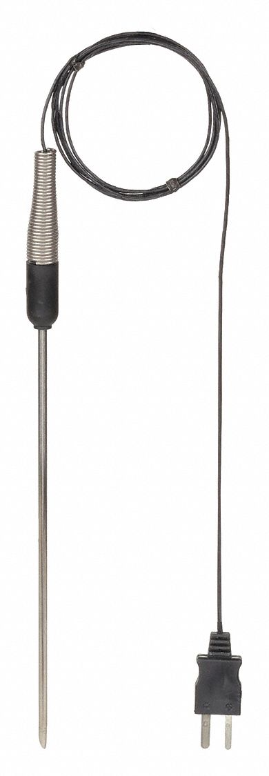 IMMERSION TEMPERATURE PROBE, TYPE J, UNGROUNDED, ROUNDED TIP, MINI PLUG, STRAIGHT HANDLE