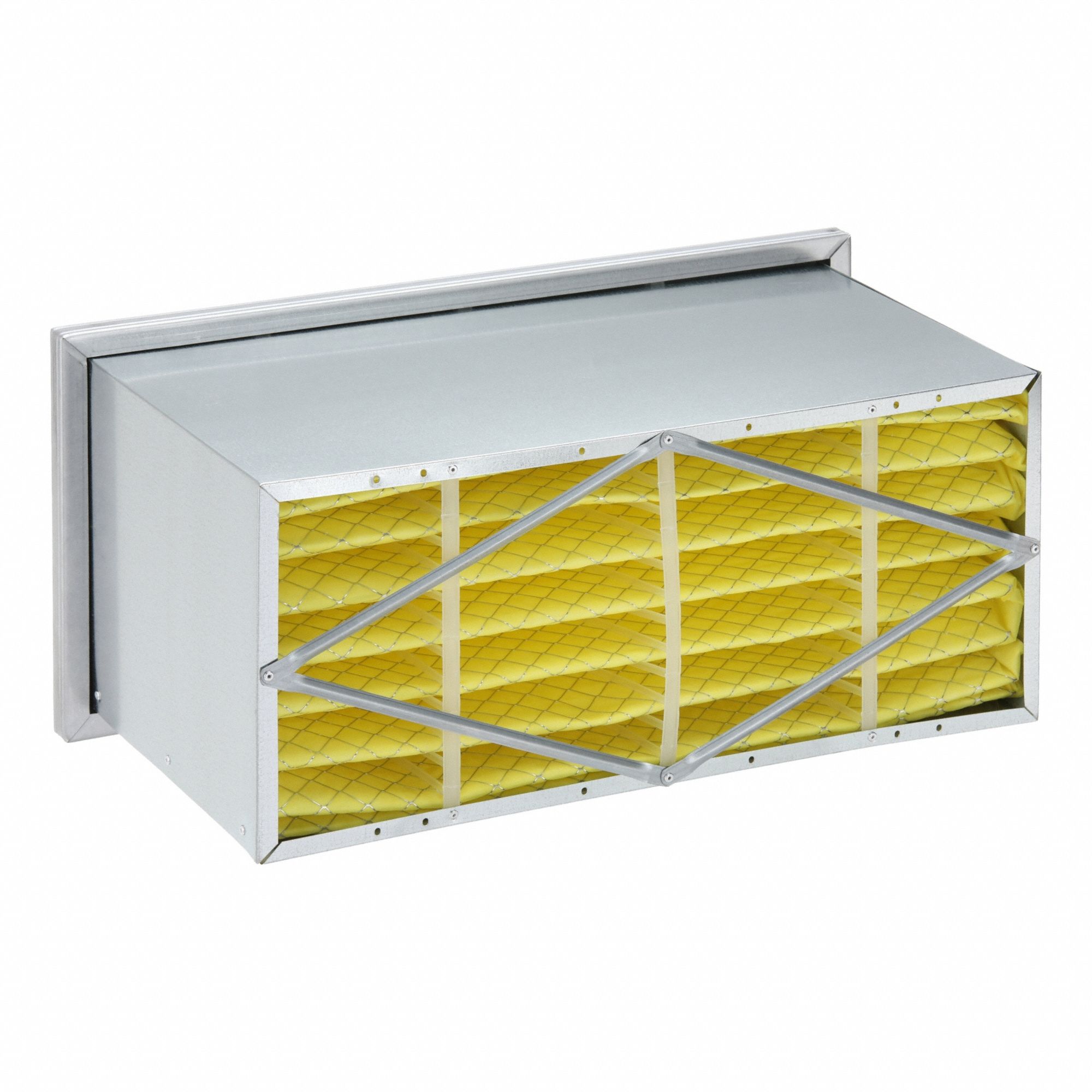 Rigid Cell Air Filter: 12 in x 24 in x 12 in, Synthetic, Single Header, MERV 14