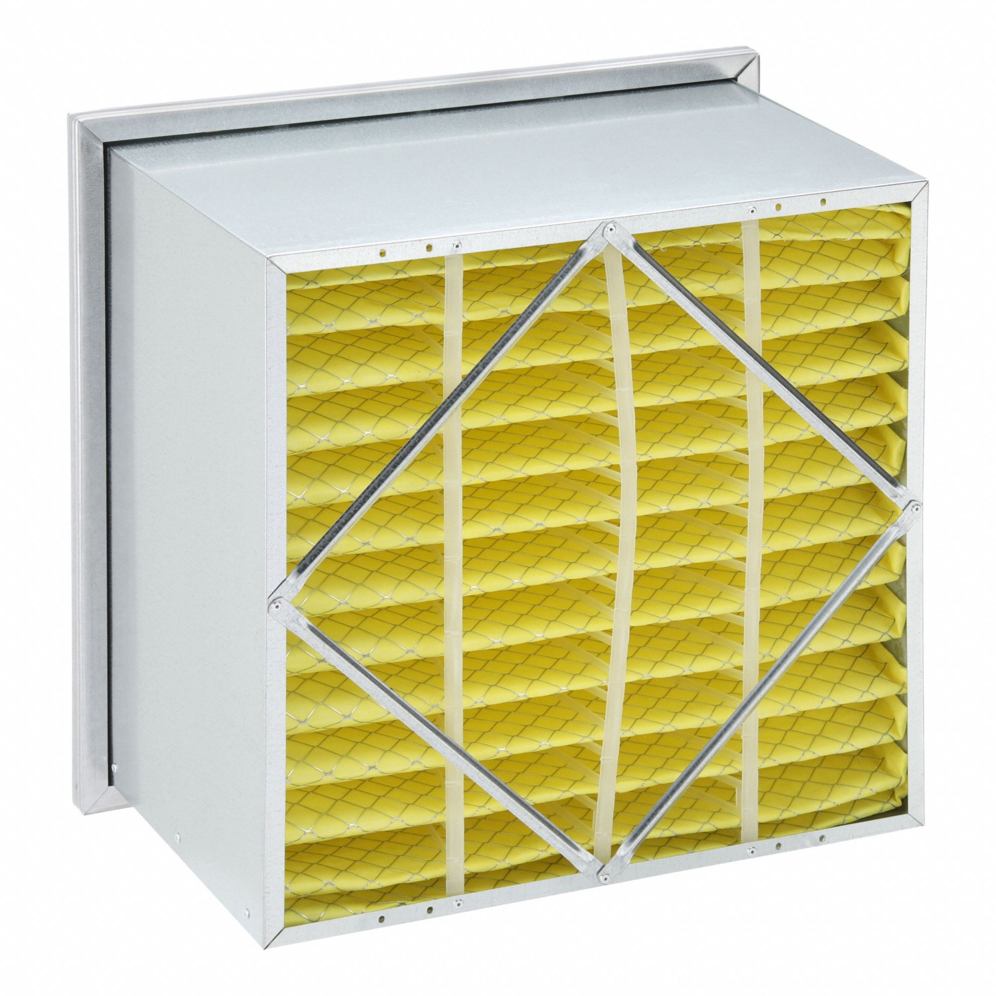 Rigid Cell Air Filter: 24 in x 24 in x 12 in, Synthetic, Single Header