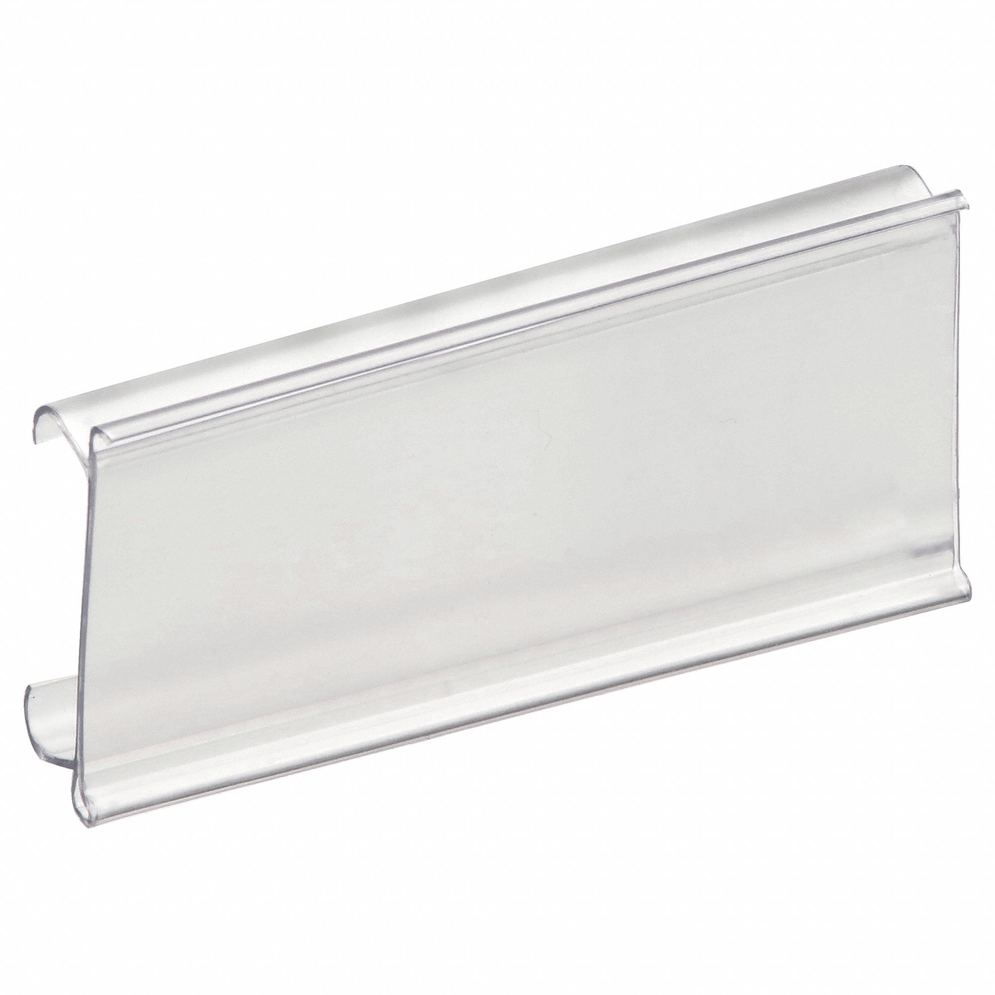 LABEL HOLDER, 3 IN X 1¼ IN, CLEAR, SLIDE-IN, 25 LABEL HOLDERS, SNAP-ON, PLASTIC, 25 PK
