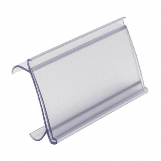 AIGNER, 3 in x 1 1/4 in, Clear, Label Holder 4YW91WR1253 Grainger