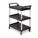 DUAL-HANDLE UTILITY CART WITH LIPPED PLASTIC SHELVES, BLACK