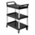 Dual-Handle Utility Carts with Lipped Plastic Shelves