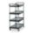 DUAL-HANDLE UTILITY CART WITH LIPPED PLASTIC SHELVES, BLACK