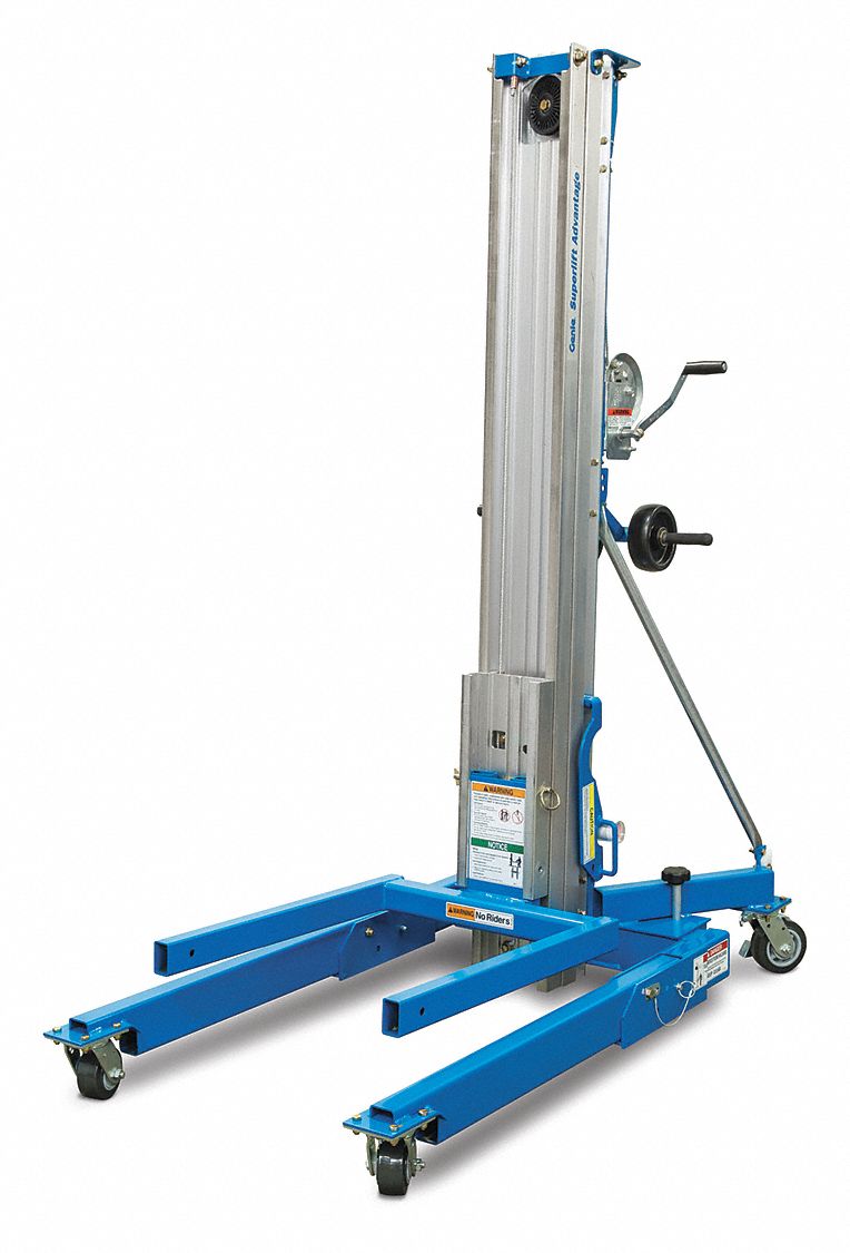 manual lift lifting equipment load genie max push lb capacity height grainger sla close 1000