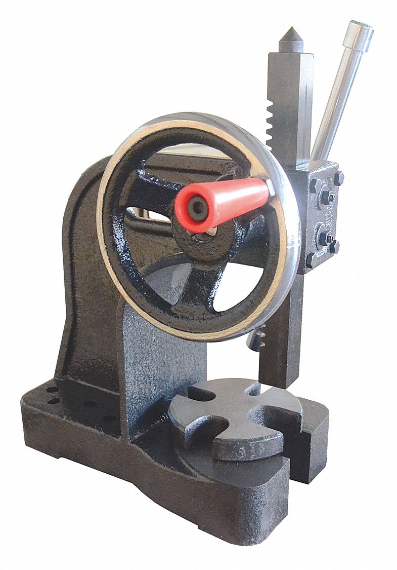 DAYTON Arbor Press: 1 ton Force in Tons, 8 in Swing (In.), 5-3/4 x 4-1/4  in, 45/64 to 1-27/64 in