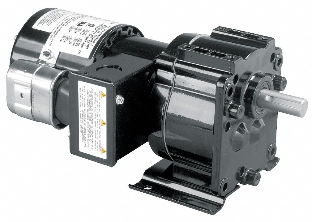 DAYTON AC Gearmotor: Parallel, Single Output Shaft, PSC, TEFC, 97 RPM, 43  in-lb Max Torque, CW/CCW