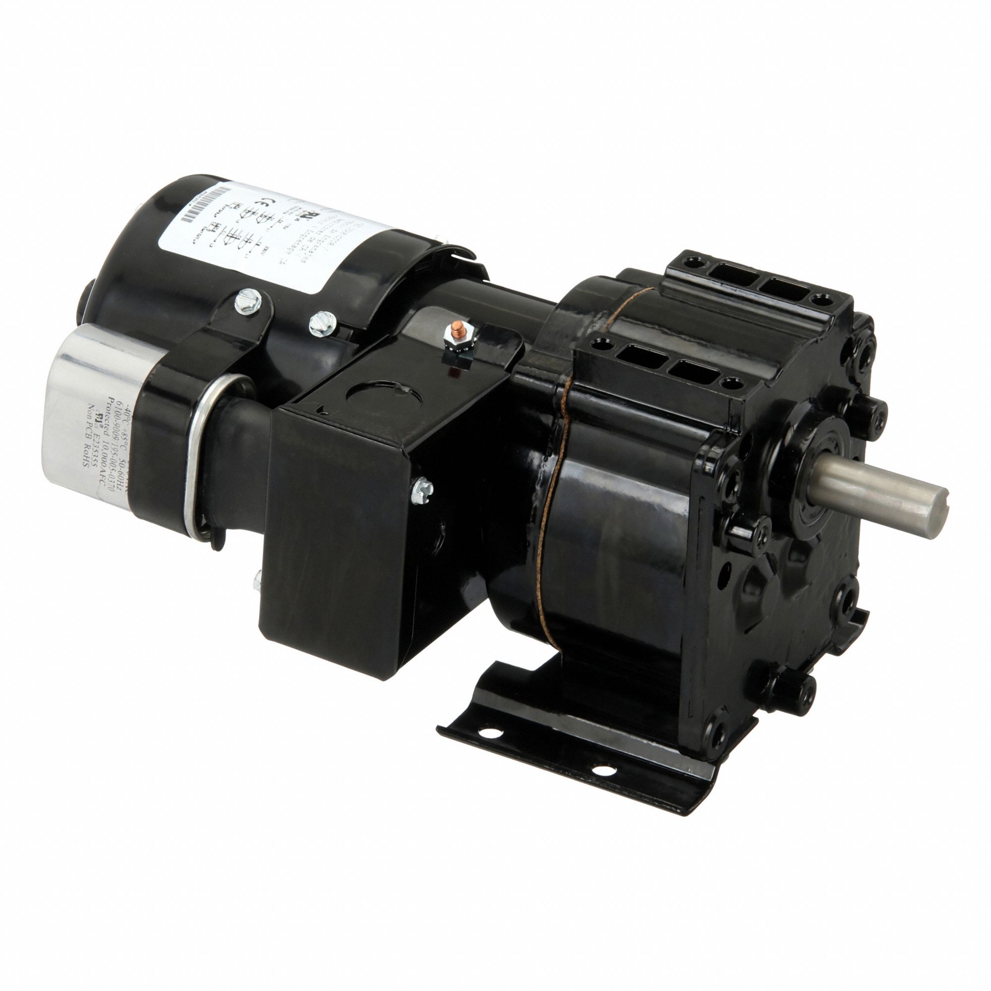 AC Gearmotor: Parallel, Single Output Shaft, PSC, TEFC, 70 RPM, 61 in-lb Max Torque, CW/CCW