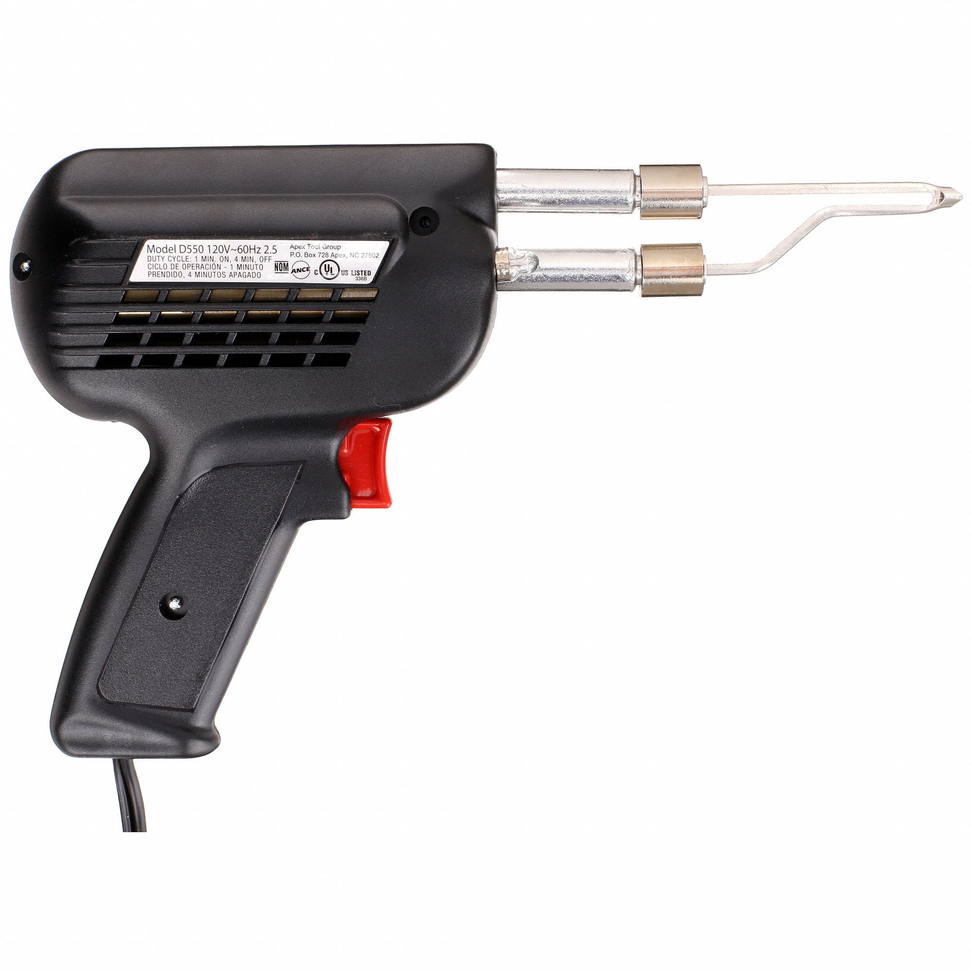 WELLER Soldering Gun Kit 260 W, 900°F to 1,100°F, Conical/Knife/Smoothing Tip, Soldering Kit