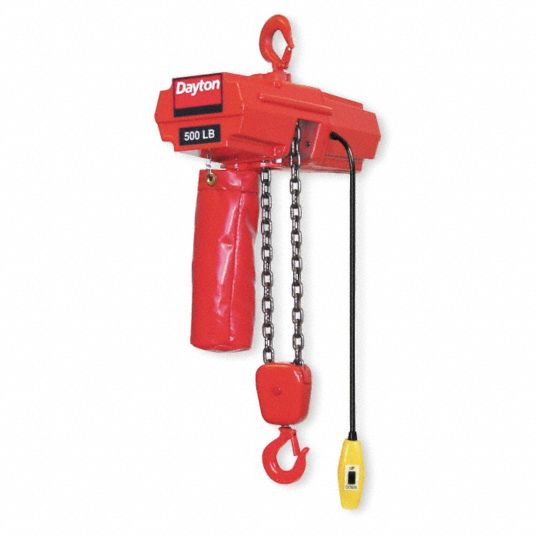 COFFING Electric Chain Hoist, 500 lb Load Capacity, 115V, 10 ft Hoist ...