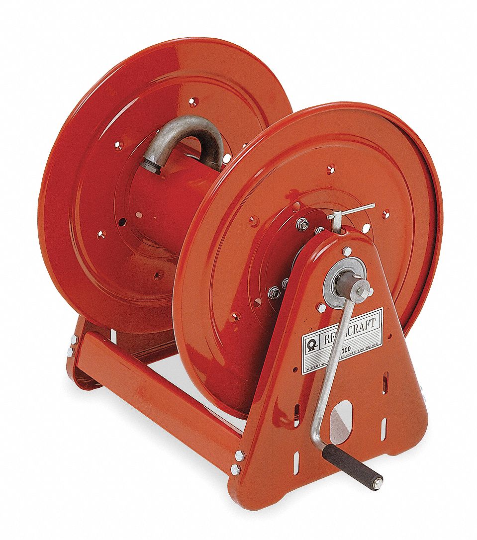 Reelcraft Hose Reel Without Hose: 1/2 ID Hose, 200' Long - 3,000 Max psi, 1/2 Outlet, Steel, Red | Part #CA32112 M