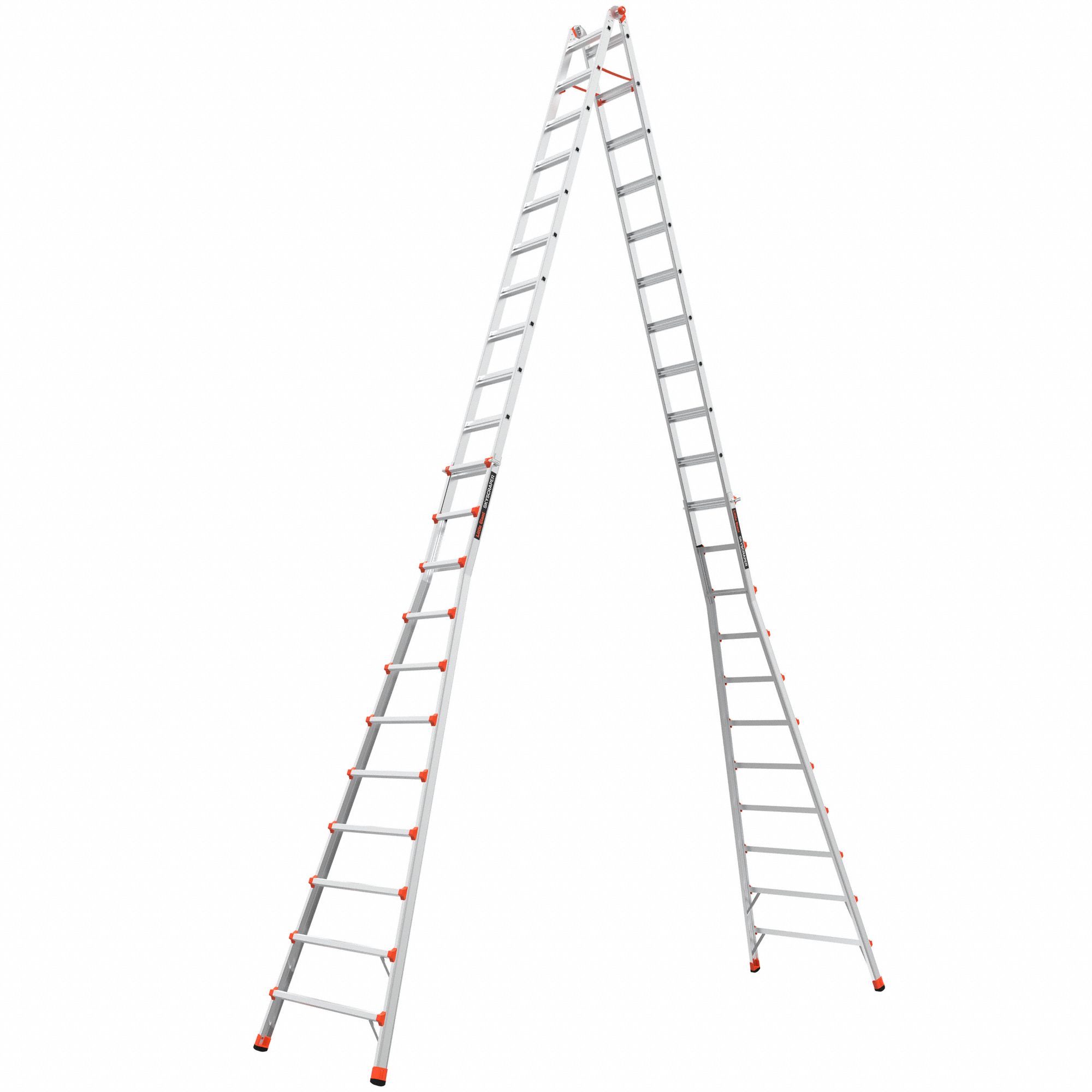 LITTLE GIANT Telescoping Step Ladder 11 to 21 ft Ladder Ht, 11 to 19