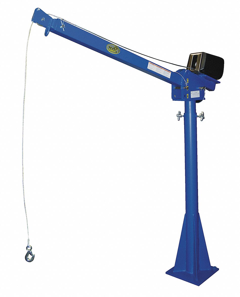 VESTIL Davit Crane, 2000 lb., Reach 51.25" to 87.25", Lift ...