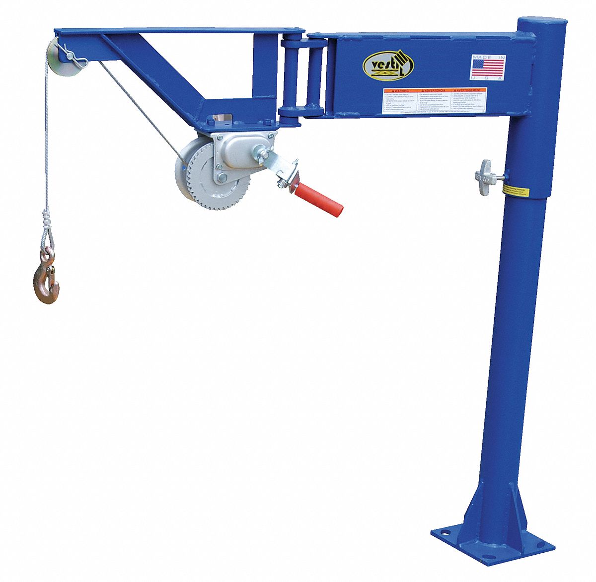 DAVIT CRANE, STEEL, MANUAL, 400 LB MAX. LOAD CAPACITY, 3 FT TO 3 FT, PEDESTAL