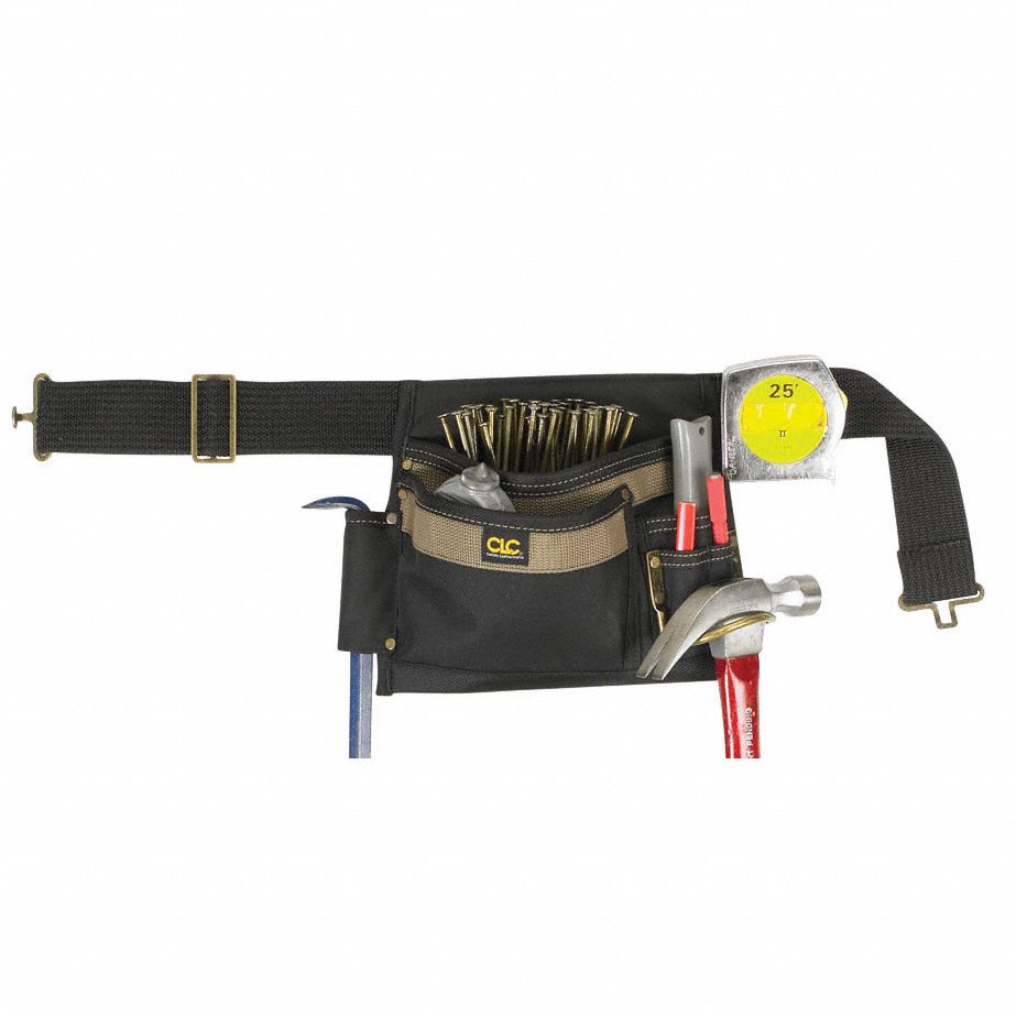 CLC Tool Belt Polyester, Carpentry, 5 Pockets, 29 in to 46 in Waist