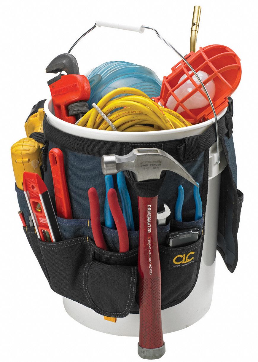 CLC Bucket Organizer, Olive w/Black Trim, Polyester 4ZB491118 Grainger