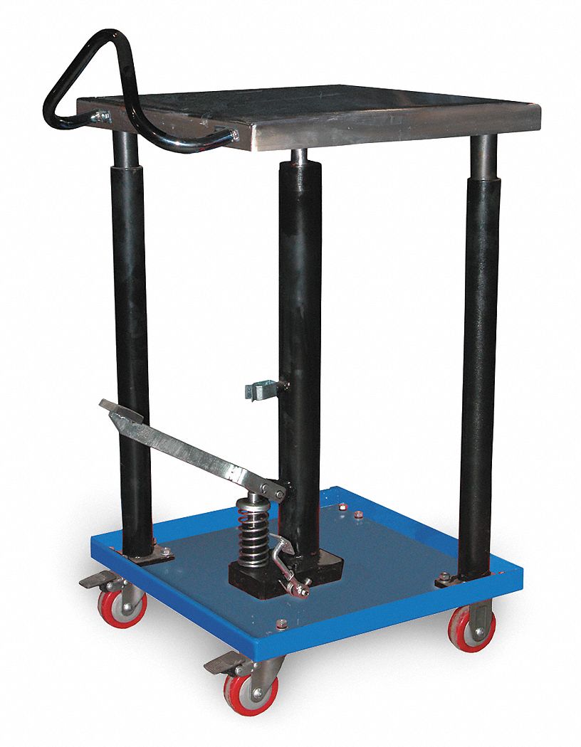 ensayo Cita estático GRAINGER APPROVED Mesa de Elevación Posicionadora - Móvil/Manual, Mecanismo  del Elevador Hidráulico, Operación Manual, Altura de Elevación Máx. 49",  Capacidad de Carga 500 lb. - Mesas de Elevación Móviles - 4ZD20 