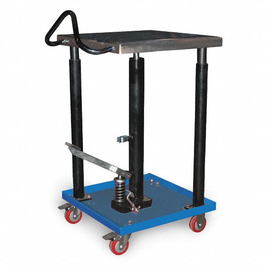 GRAINGER APPROVED Manual Mobile PostLift Table, 500 lb Load Capacity