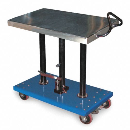 GRAINGER APPROVED Manual Mobile PostLift Table, 1,000 lb Load Capacity