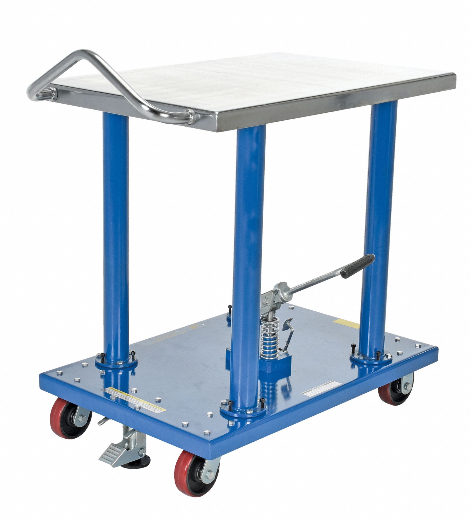 GRAINGER APPROVED Manual Mobile PostLift Table, 2,000 lb Load Capacity