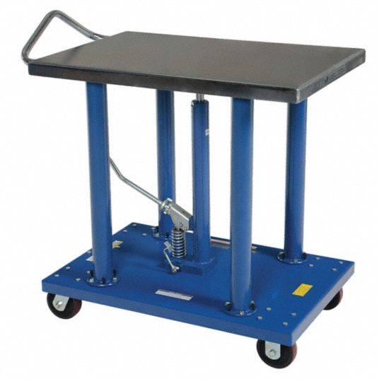 GRAINGER APPROVED Manual Mobile PostLift Table, 2,000 lb Load Capacity