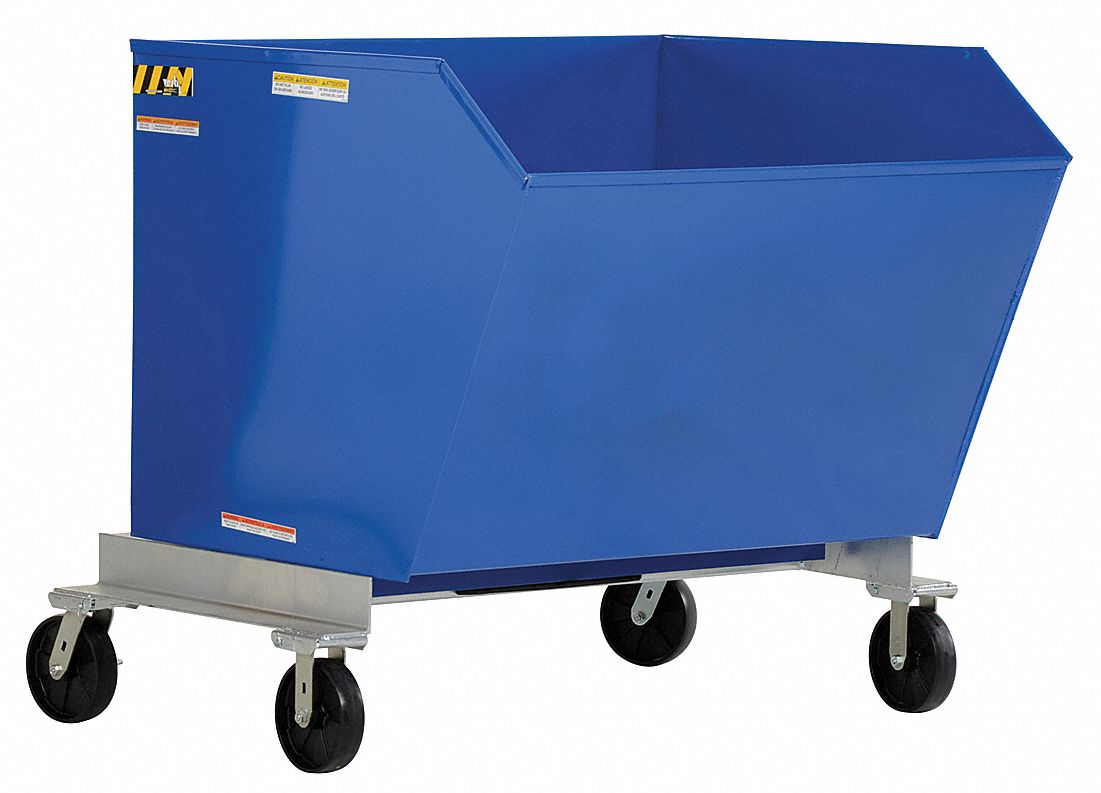 Grainger Approved Blue Self Dumping Hopper 13 5 Cu Ft 2 000 Lb Load Cap 37 1 4 In H X 53 3 4 In L X 34 3 4 In W 2ya44 P Hop 0 5 Grainger