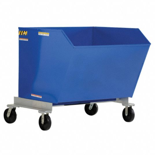 27 cu ft Cubic Foot Capacity, 53 3/4 in Overall Lg, SelfDumping Hopper