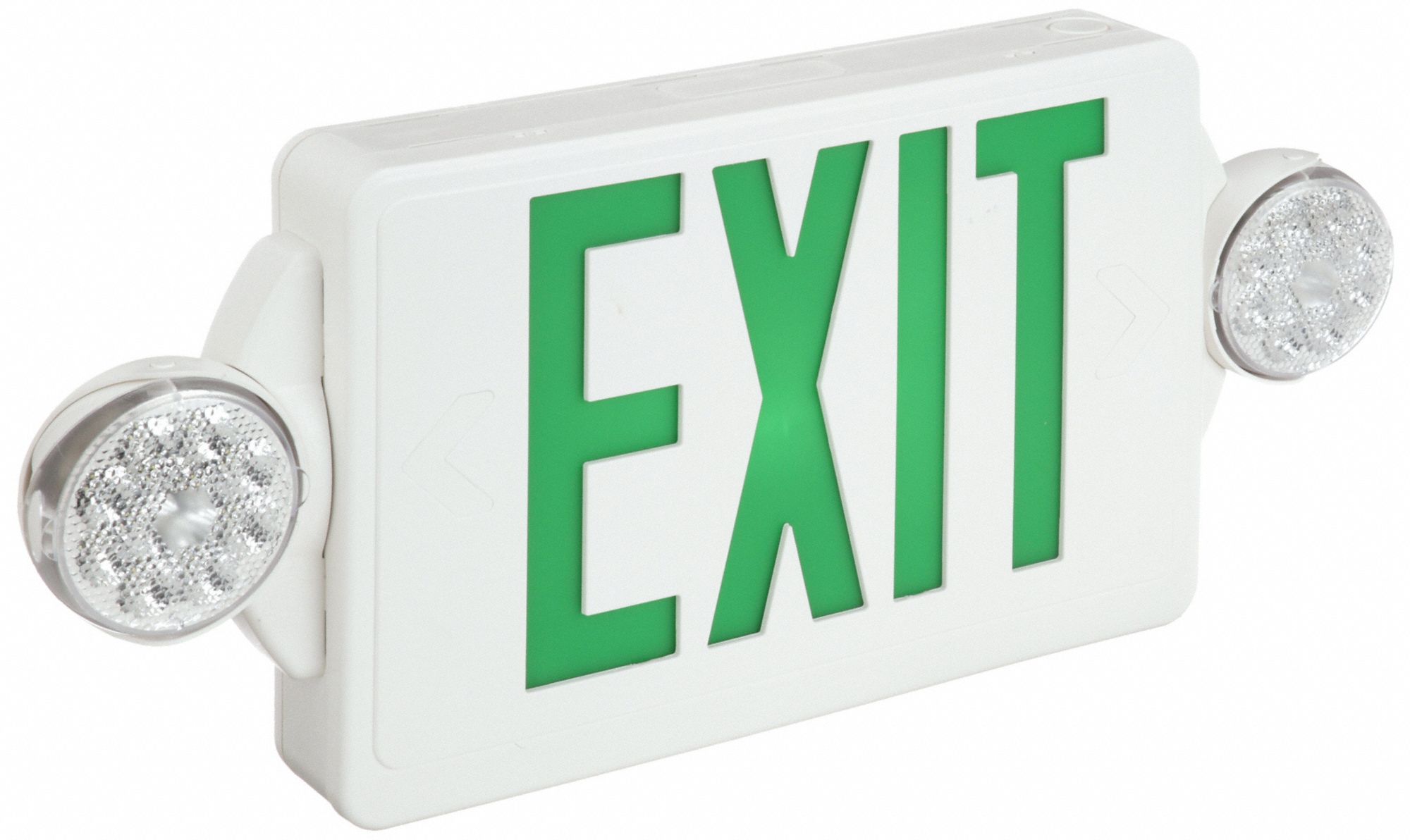 White, 2 Faces, Exit Sign With Emergency Lights - 4zda8