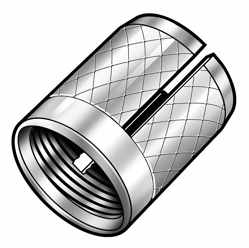 EZ LOK Knurled Press Insert, Flush, 188 Stainless Steel, 256