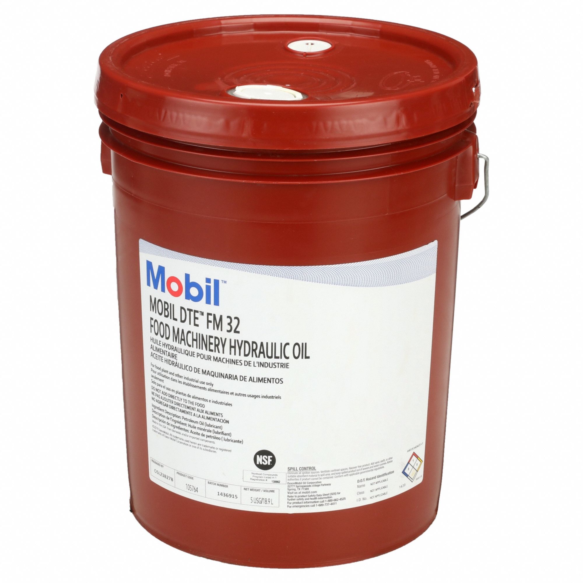 Mobil dte fm 5 gal hydraulic oil 4zf37 105764 grainger