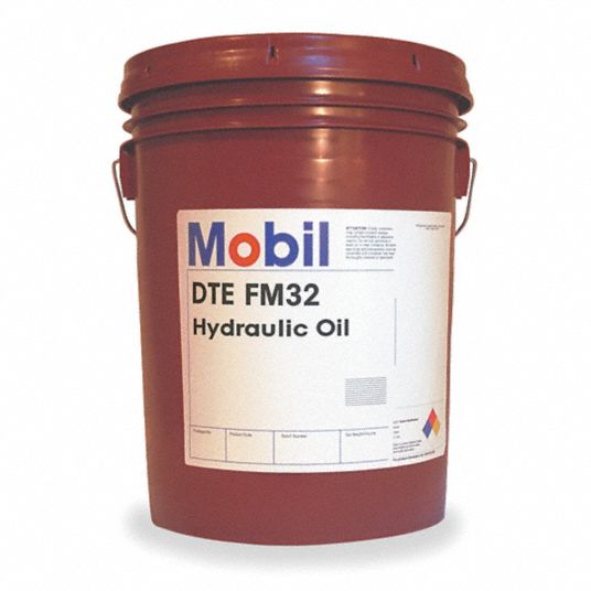 MOBIL Mineral Hydraulic Oil, 5 gal Pail, ISO Viscosity Grade 32