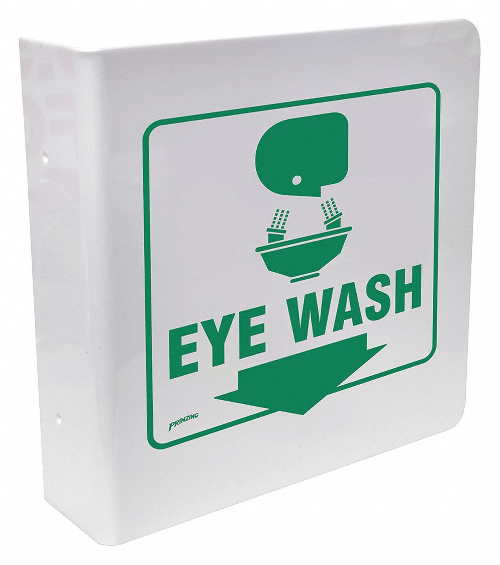 EYE WASH SIGN,8 X 8IN,GRN/WHT,EYE WASH