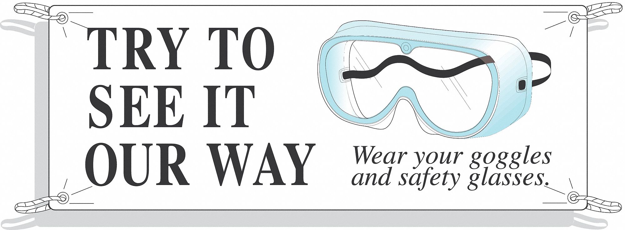 Banner: Polyethylene, 48 in x 120 in Nominal Sign Size, Indoor/Outdoor, 1 Printed Sides