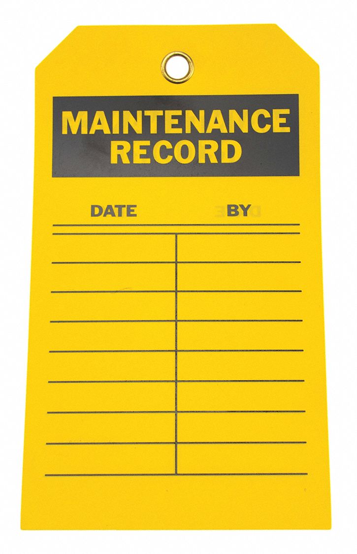 Tag: 4 in Wd, 7 in Ht, Polyester, Yellow, English, Write on Surface
