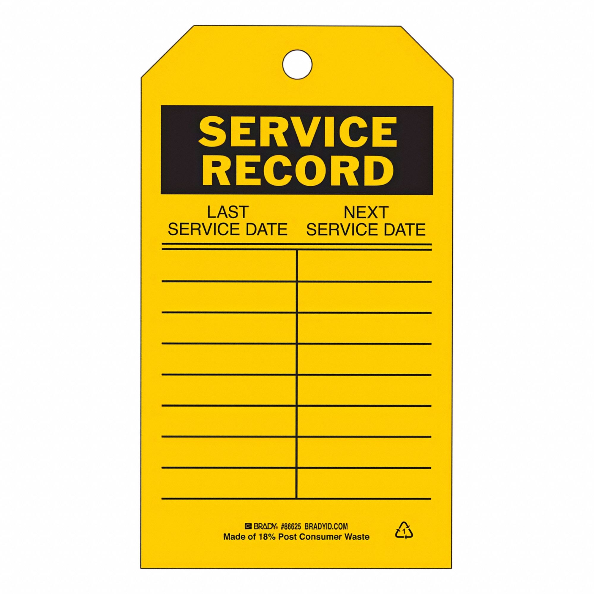 Tag: 4 in Wd, 7 in Ht, Polyester, Black/Yellow, English