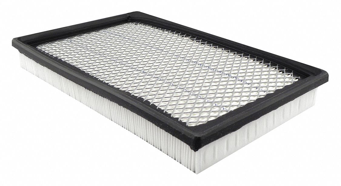 Automotive Air Filter: Panel, Engine, Rectangular, Panel, 12 7/16 in Overall Lg